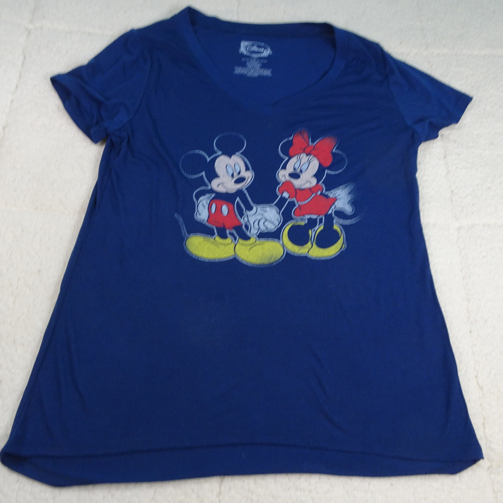 Disney Blue Mickey & Minnie T-Shirt Large